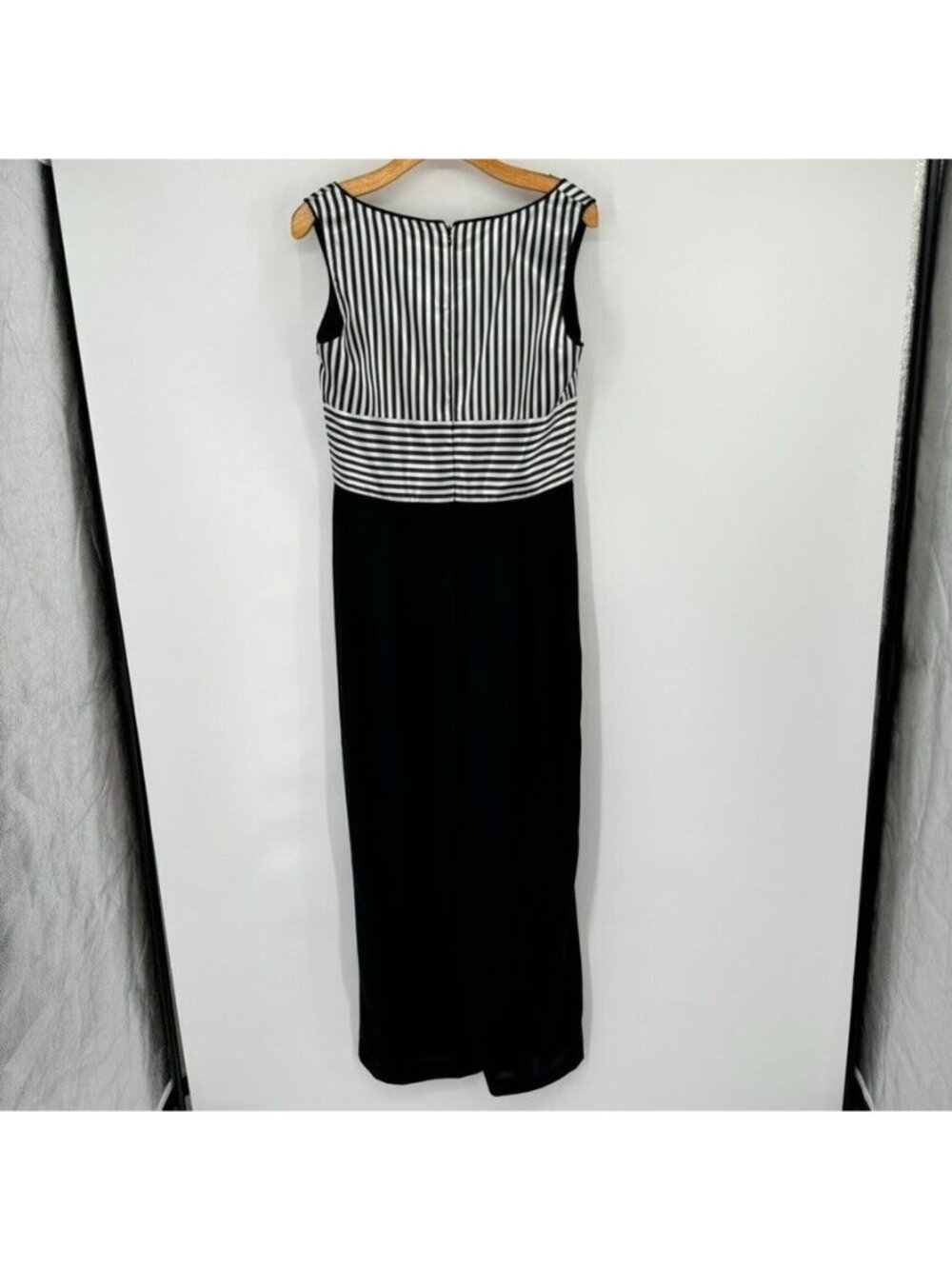 JOSEPH RIBKOFF Black Jumpsuit  Pant Suit w/ jacket womens stripes size 10 - Picture 14 of 16